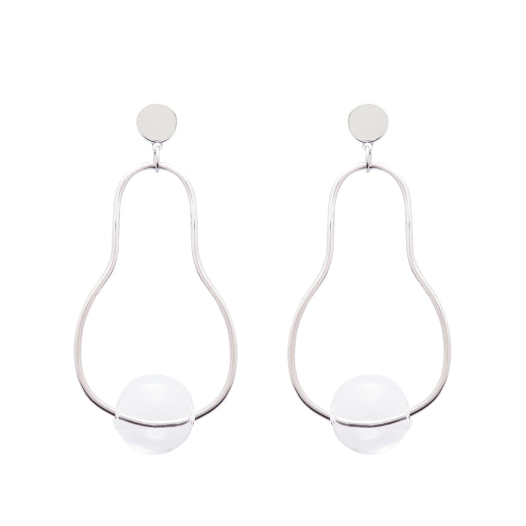 HOURGLASS EARRINGS - SILVER